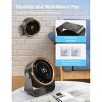 Small Desk Fan, Ultra-Quiet Desktop Air Circulator, Touch Screen Control, Multi-Speed Desktop Fan With Led Light, Quiet Table Fan For Bedroom, Usb Rechargeable Small Fan For Desk(Grey)