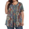 Plus Size Tops for Women Short Sleeve Shirts Crew Neck Casual Loose Fit Tunic Blouses