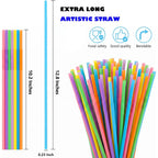 Zmaxqii 300 Pcs Colorful Flexible Plastic Straws, Bpa-Free Disposable Bendy Straws, 10.2" Long And 0.23'' Diameter