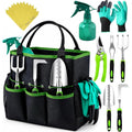 Heavy Duty Gardening Tools - Gardening Gifts For Women, Men, Mom, Dad - Durable, Ergonomic Garden Tools Set (Green)