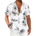 Comdecevis Men'S Hawaiian Floral Shirts Short Sleeve Button Down Tropical Summer Beach Shirts
