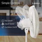 Lasko Oscillating Pedestal Fan - Cooling Standing Fan For Bedroom, Living Room, And Home Office - Adjustable Height - 3 Quiet Speeds - 2520 - 16" Blade Diameter - White