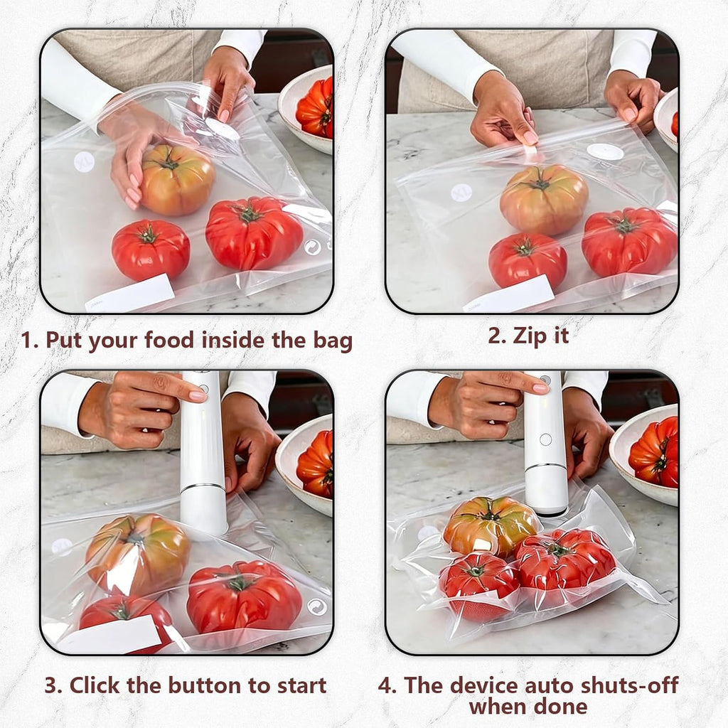 30-Pack Small Vacuum Sealer Bags & 2 Bonus Sealing Clips, Compatible With Chef Preserve – Bpa-Free (8 X 10 In) Reusable Food Storage Bags For Freezer, Microwave, Sous Vide – Leak-Proof