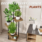 Plant Stand 5 Tier Indoor Metal Flower Shelf For Multiple Plants Corner Tall Flower Holders For Patio Garden Living Room Balcony Bedroom, Black (5 Tier-Black)