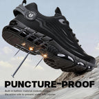 Hogent Steel Toe Shoes For Men Women, Ultra Lightweight Premium Comfortable Work Sneakers, Puncture Proof Air Cushioned All‑Day Wear Safety Toe Shoes For Industrial Construction Warehouse Factory Work