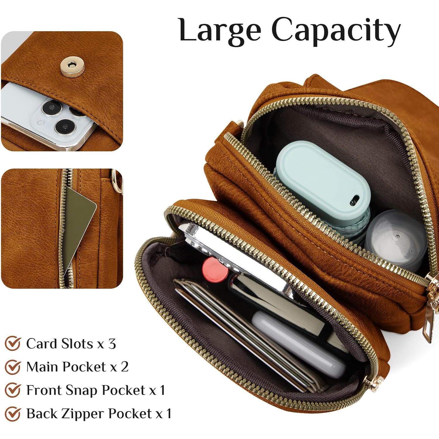 Fashion Small Crossbody Bags for Women Trendy Designer Cell Phone Purses Wallets with Card Holder Anti Theft Travel