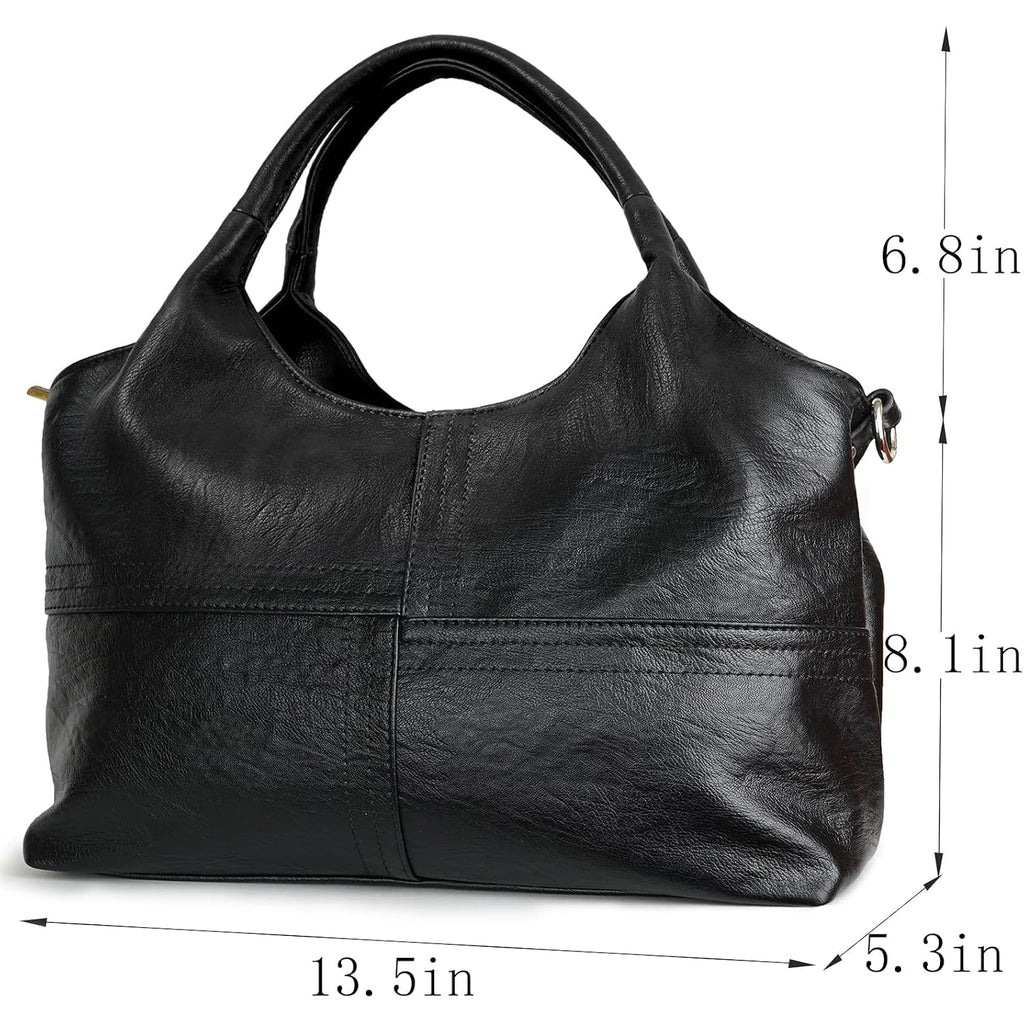 Medium Vegan Leather Purses For Women With Detachable Satchel Strap, Ladies Handbags, Tote Hobo Bags With Two-Handle