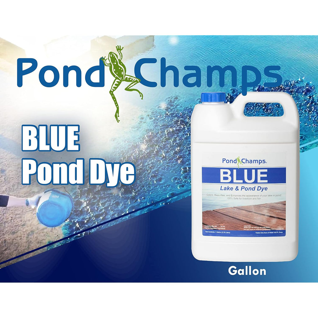 Blue Lake And Pond Dye - One Gallon Of Professional Lake & Pond Dye - Treats Up To 1 Acre - Royal Blue Color - Safe For Fish, Wildlife, Pets & Children