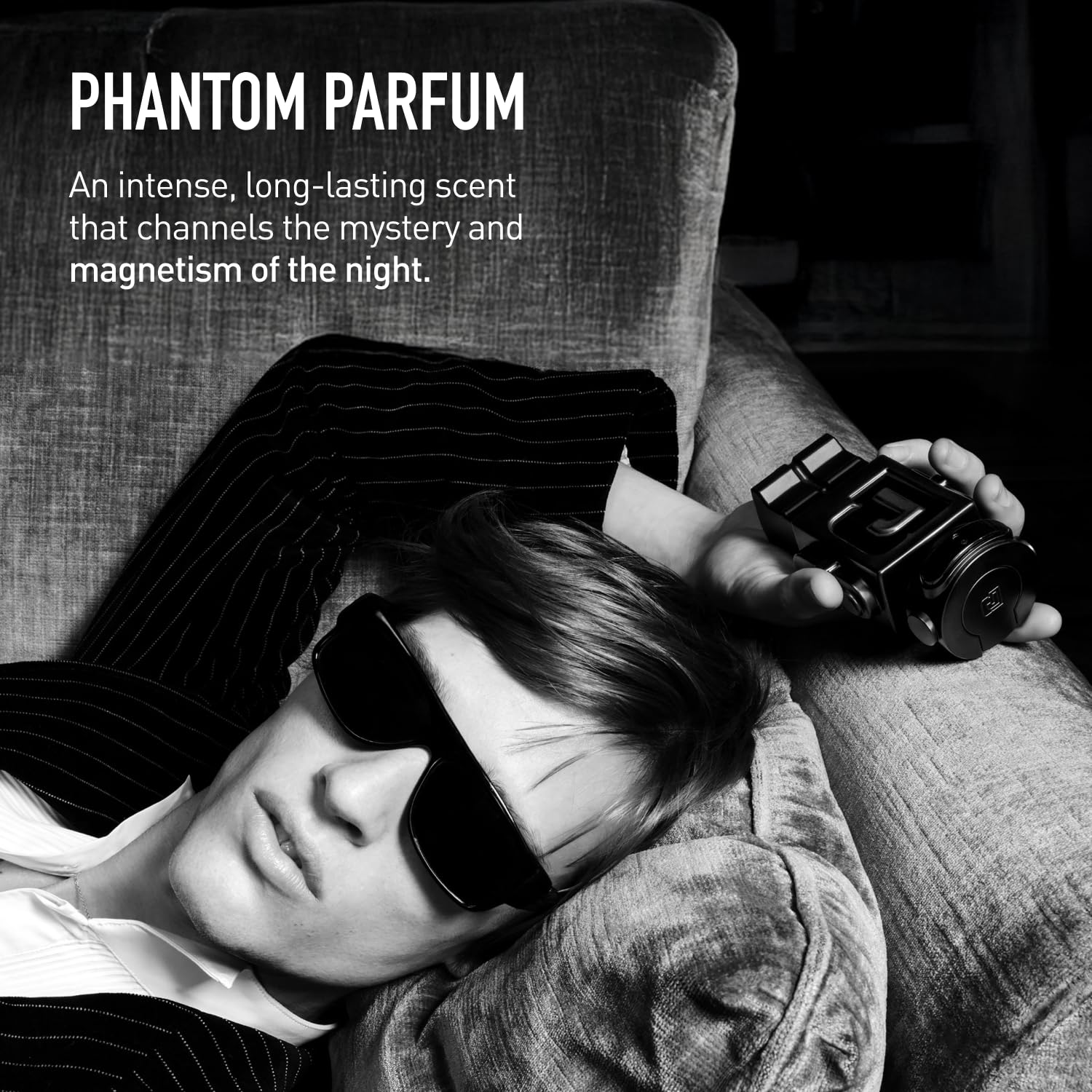 Rabanne Phantom Parfum For Men - Aromatic Woody Amber Perfume With Lavender, Vanilla & Vetiver - Long Lasting & Addictive Refillable Fragrance Spray From Paris