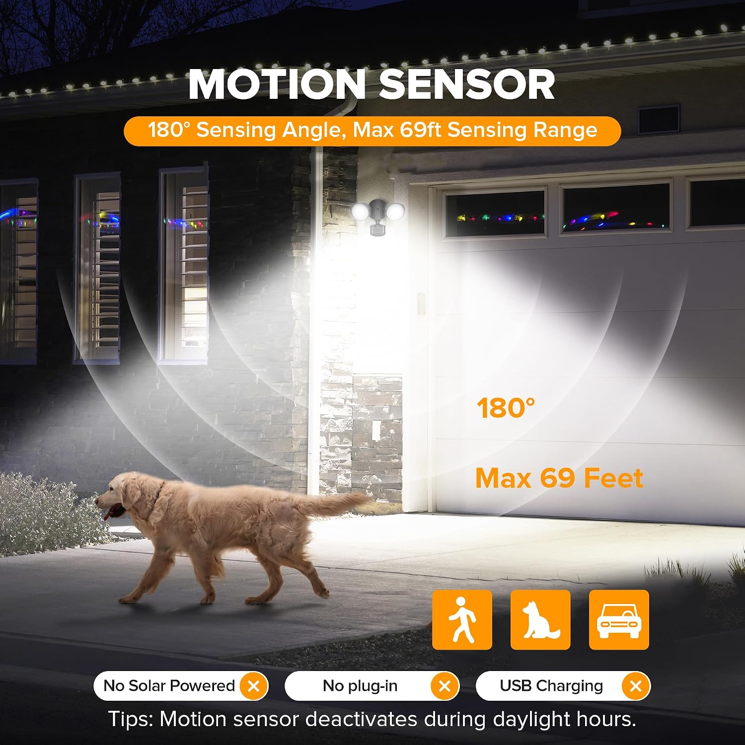 Lutec 32W 3500 Lumen Led Security Lights Motion Sensor Light Outdoor, 5000K Daylight, Ip65 Waterproof, Dusk To Dawn, Hardwired Motion Detector Flood Light For Garage, Yard, Porch-Black