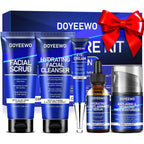 Skin Care For Men,Hydrate,Firm,Anti-Aging & Wrinkle Facial Face Routine Kit | Mens Skin Care Kit Gift Set Birthday Valentines Christmas Gifts Baskets For Young Men Him Teen Boy Boyfriend