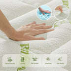 Queen Memory Foam Mattress Topper, 4 Inch Dual Layer Gel Foam Mattress Pad With Soft Pillow Top Cover, Viscose Made From Bamboo, Overfilled, Deep Pocket 8"-18"