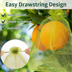 Niubier 50 Pcs Fruit Protection Bags, 6×9 In Green Fruit Nets For Fruit Tree, Drawstring Mesh Cover Bags To Protect Vegetables Tomato Strawberry Garden