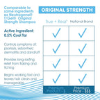 True+Real Coal Tar Therapeutic Plus Tar Gel Anti-Dandruff Shampoo 0.5% Coal Tar, 16 Fl Oz, Original Strength