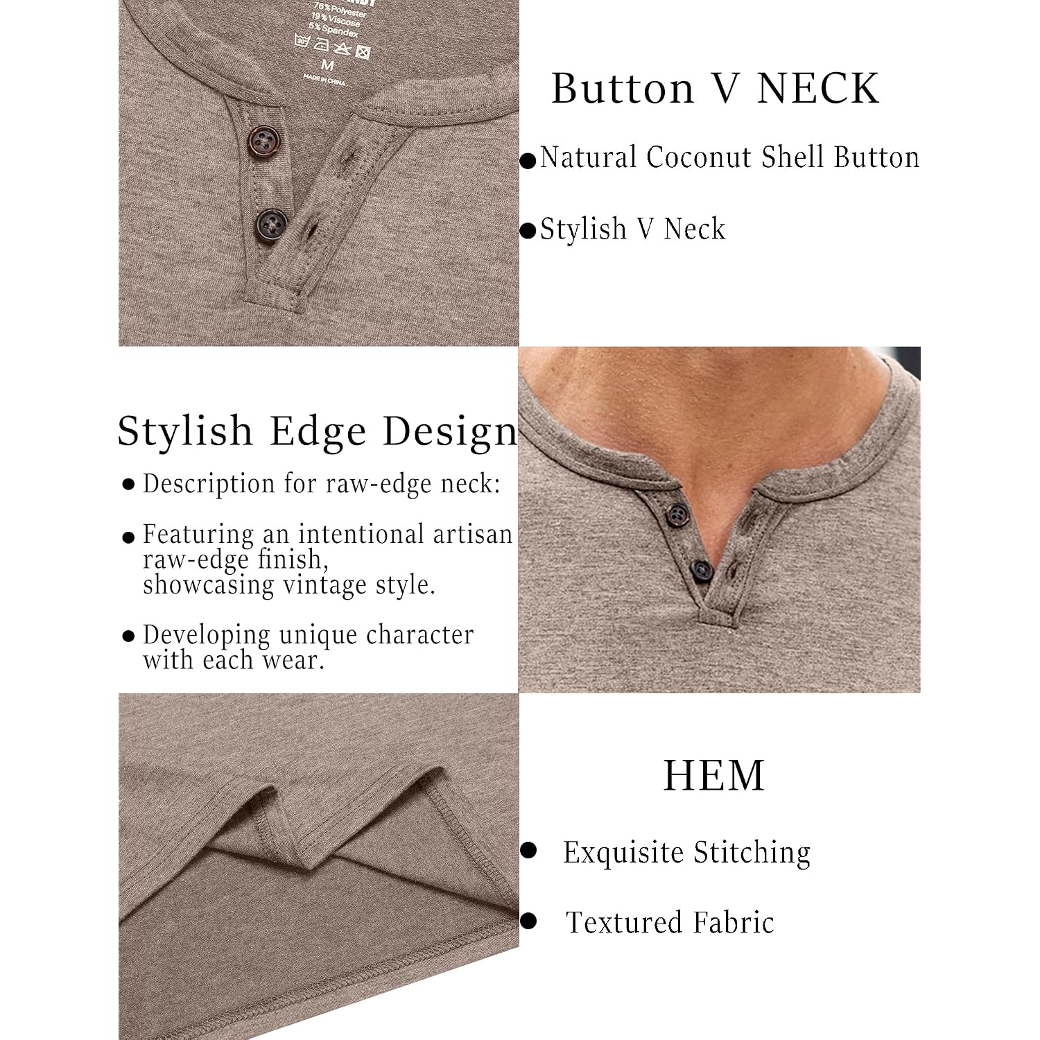 Coofandy Men'S T Shirts Short Sleeve Casual V Neck T-Shirt Soft Notch Neck Tee Classic Plain Shirts