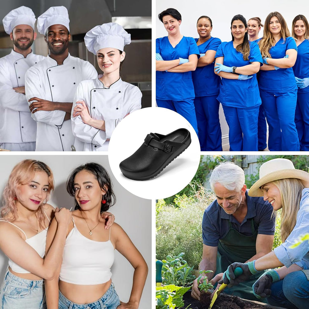 Arch Support Work Clogs Slip Resistant Orthopedic Shoes For Chef Nurse Garden Comfortable, Slip-On Cushion Slide Sandals