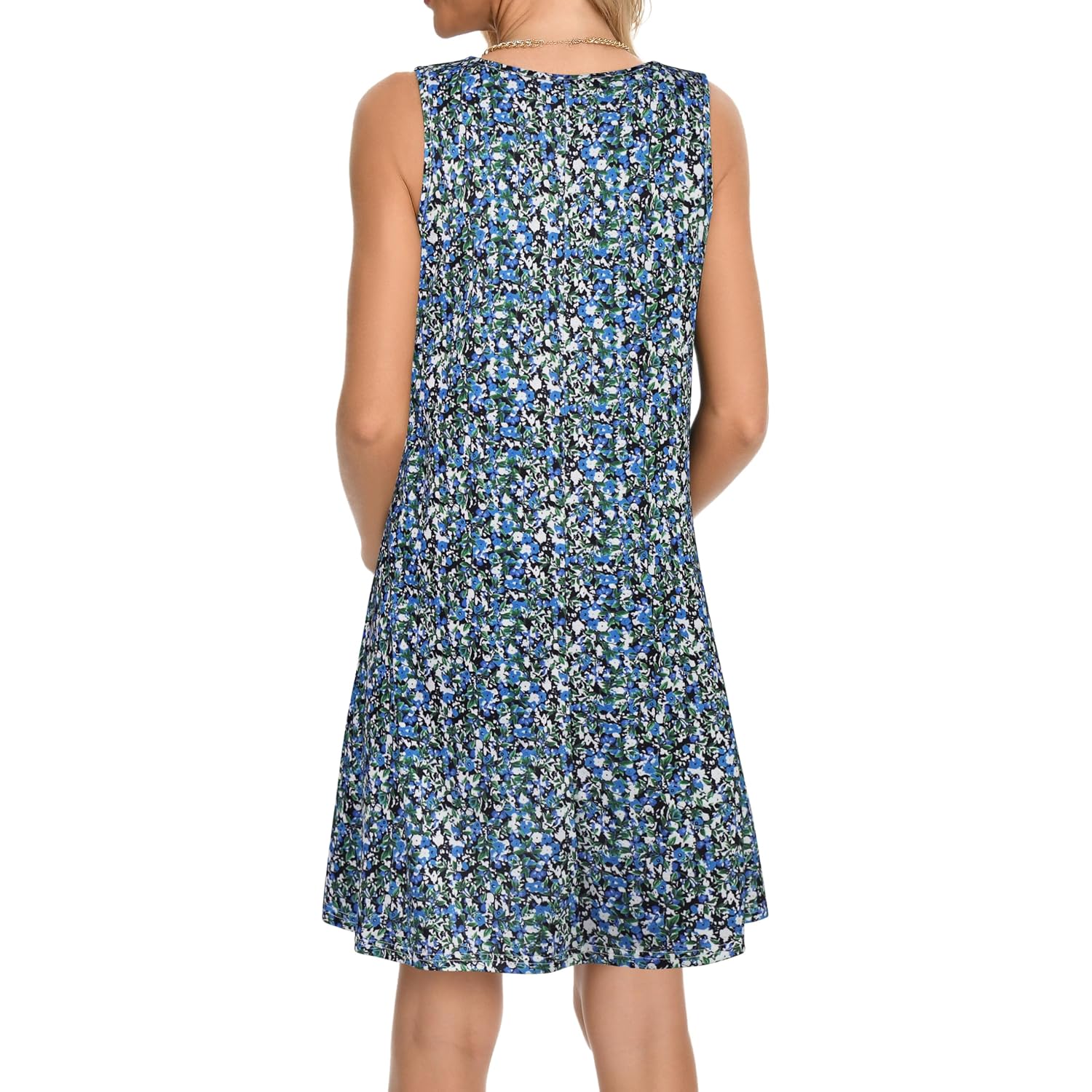 Elescat Womens Summer Dresses Casual V Neck Sleeveless Pockets Beach Loose Tank Sundress 2026