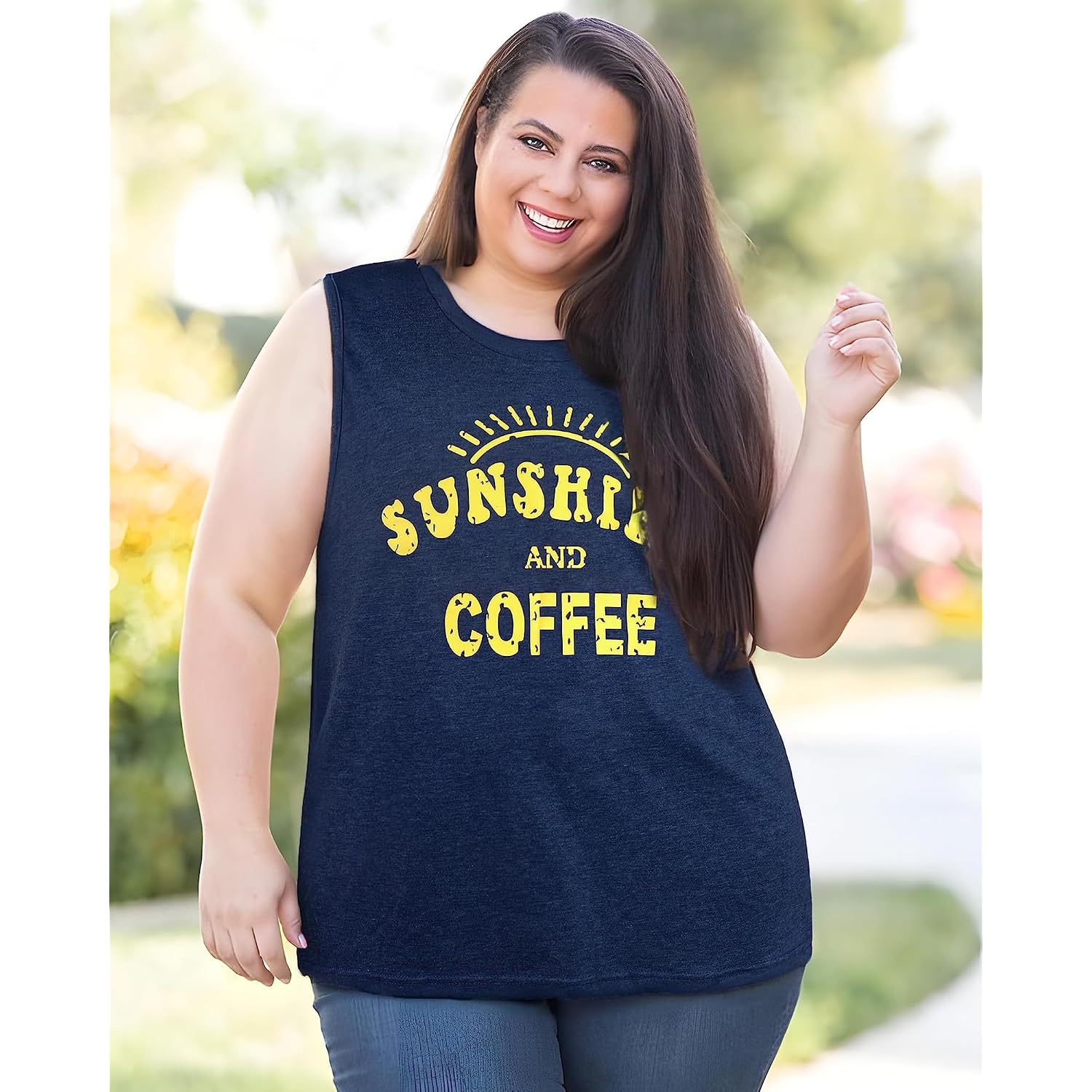 Womens Tank Tops Summer T Shirts Sleeveless Casual Loose Tunic Blouses 2026 A Deep Blue