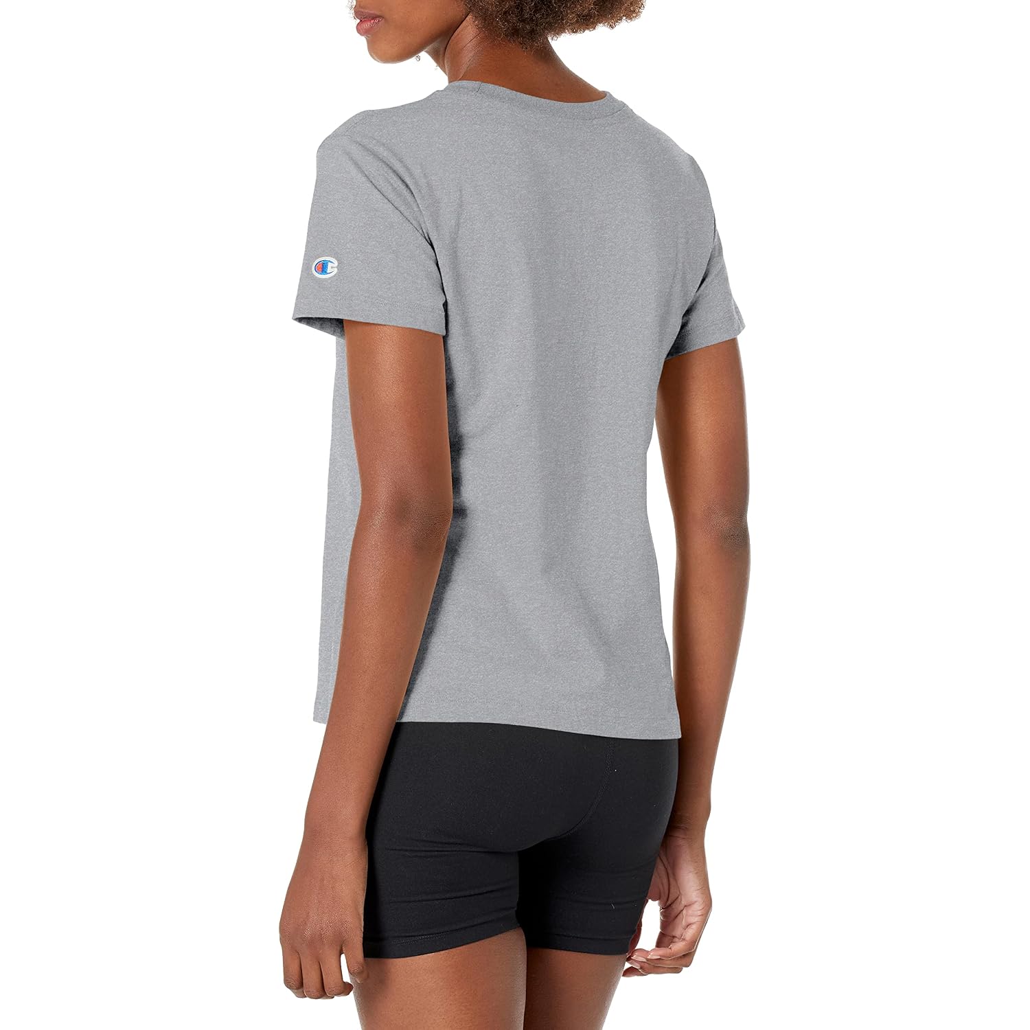 Champion Women’s Classic Short Sleeve Graphic T-Shirt, Standard Fit, Script Logo Oxford Gray - Classic Script Logo