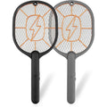 2-Pack Electric Fly Swatter – Battery Powered Mosquito & Bug Zapper Racket With Safe Mesh & Wall-Mount Design For Indoor And Outdoor Use (Black & Gray)