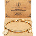 DS Inspirational Bracelet for Women Christian Engraved Bibler Verse Cross Butterfly Daisies Charm Bracelet, Exquisite Stainless Steel Jewelry Daughter Best Friend Bestie