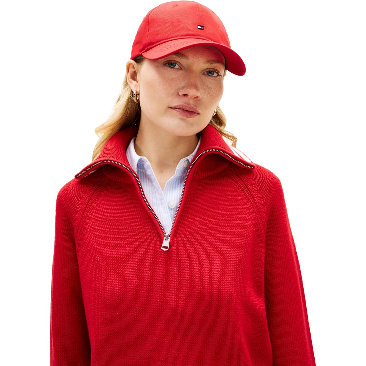Tommy Hilfiger Women's Tommy Hilfiger Hats for Women | Cotton Logo Adjustable Baseball Cap Primary Red