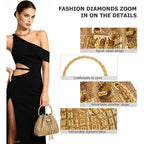 Sparkly Rhinestone Clutch Purse, Diamond Evening Bag With Chain