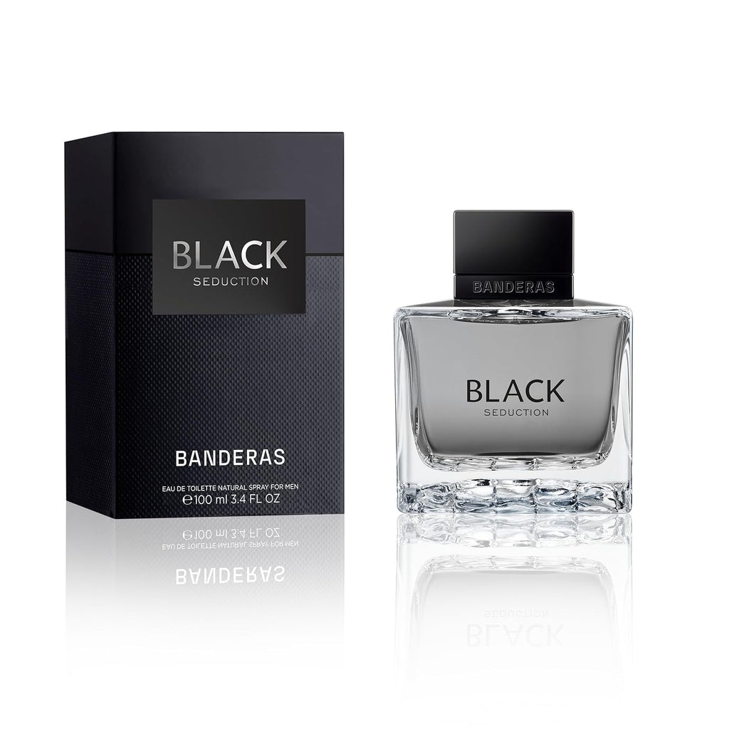 Antonio Banderas Seduction In Black Eau De Toilette Spray for Men, 3.4 Ounce