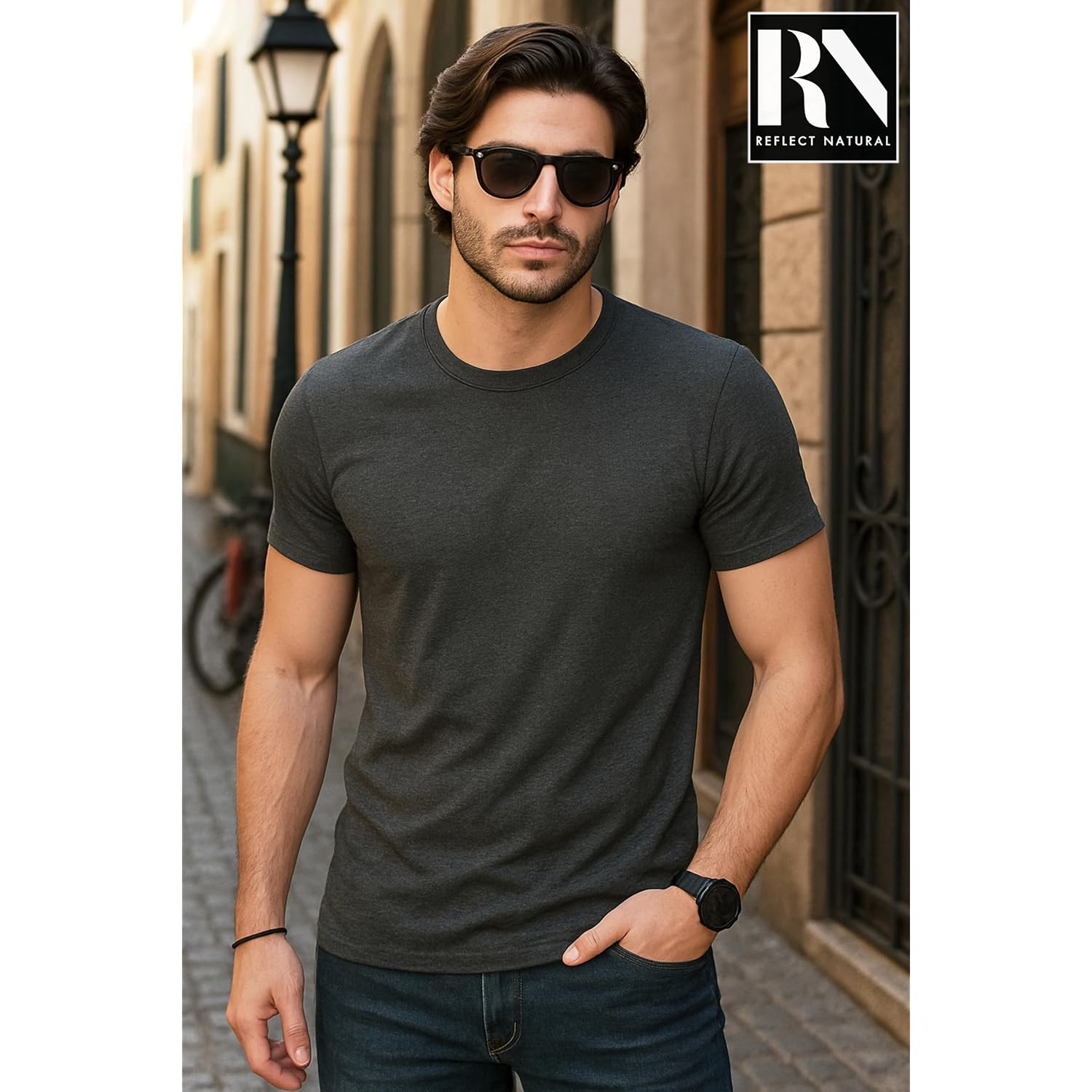 Men'S T-Shirt Soft Premium Cotton Tailored Fit Crew Neck Classic Short Sleeve Tee