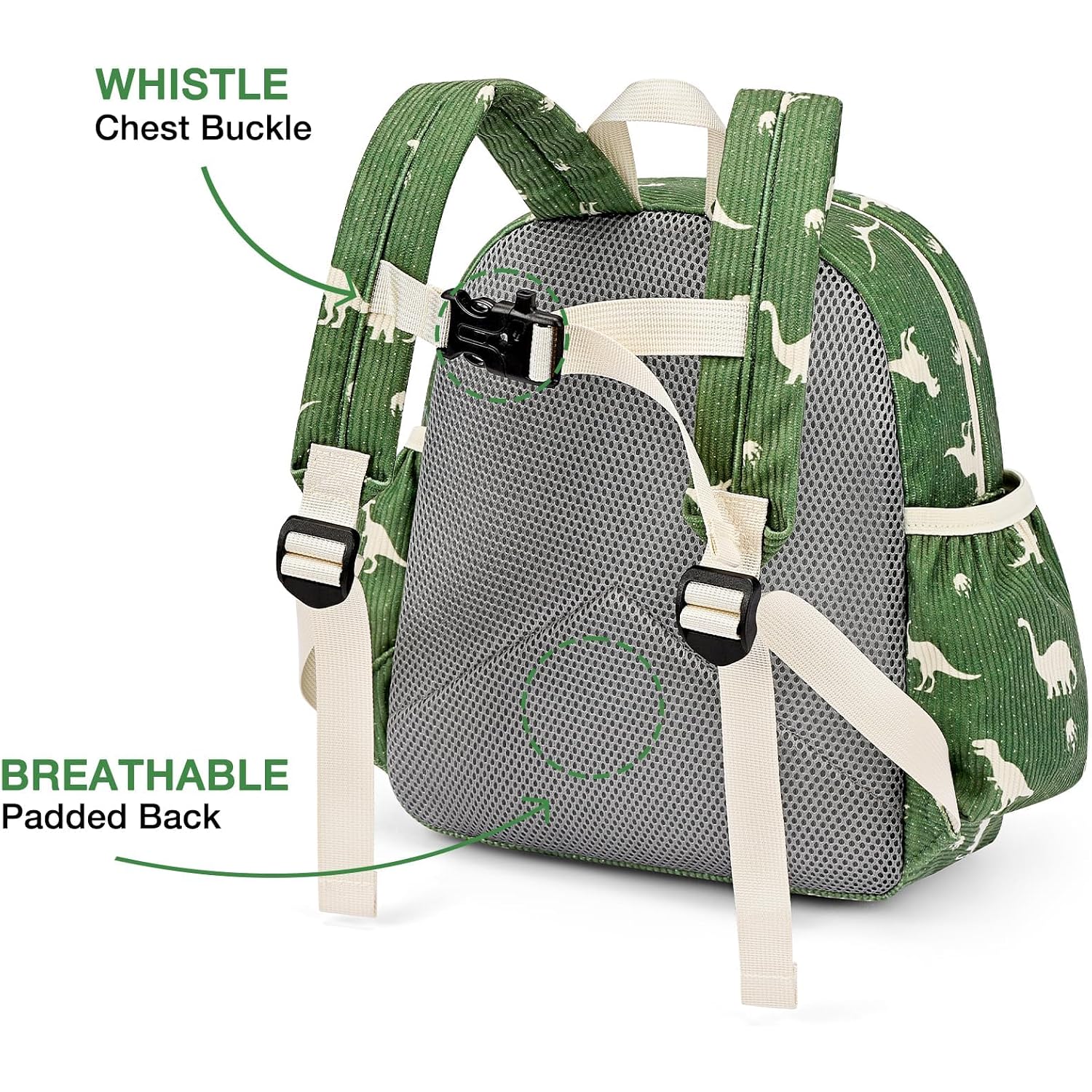 Steamedbun Corduroy Toddler Backpack For Boys 2-4: Kids Backpack For Boys Girls - 12 Inch Preschool Kindergarten Backpacks - Dinosaur