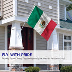 Anley Fly Breeze 3X5 Foot Mexico Flag - Vivid Color And Fade Proof - Canvas Header And Double Stitched - Mexican Mx National Flags Polyester With Brass Grommets 3 X 5 Ft