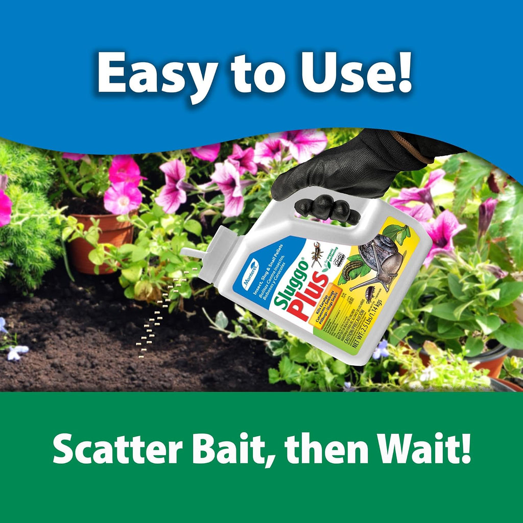 Monterey Sluggo Plus Slug & Snail Killer, 2.5 Lb, Omri Listed