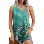 OFEEFAN Womens Tank Tops V Neck Sleeveless Flowy Loose Fit Basic Casual Summer Tops