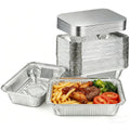 Aluminum Pans with Lids (60 Pack, 8.5"×6") 2.25 LB Capacity Foil Pans with Lids - 60 Pans and 60 Cardboard Covers - Disposable Food Containers Tin Foil Pans for Baking, Meal Prep,Storage and Freezer