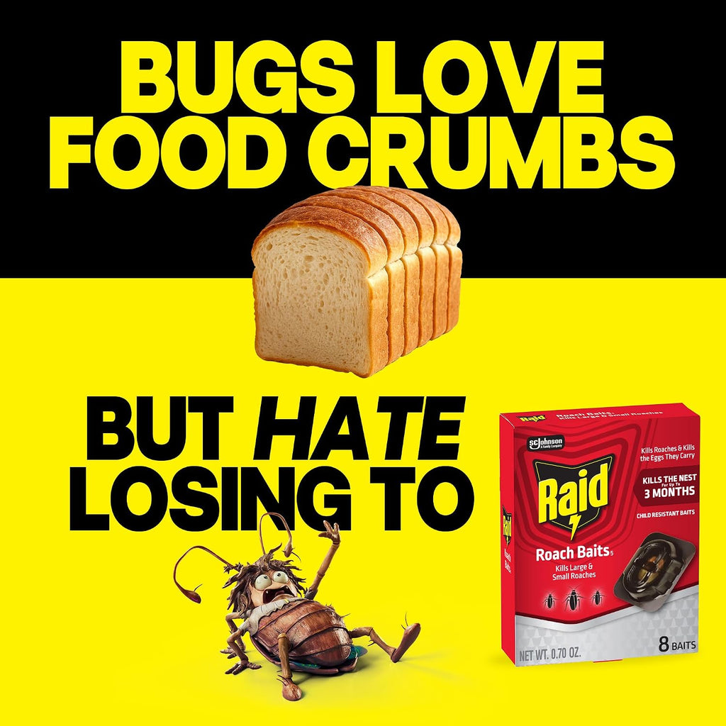 Raid Double Control, Large Roach Baits, 8 Ct (1)