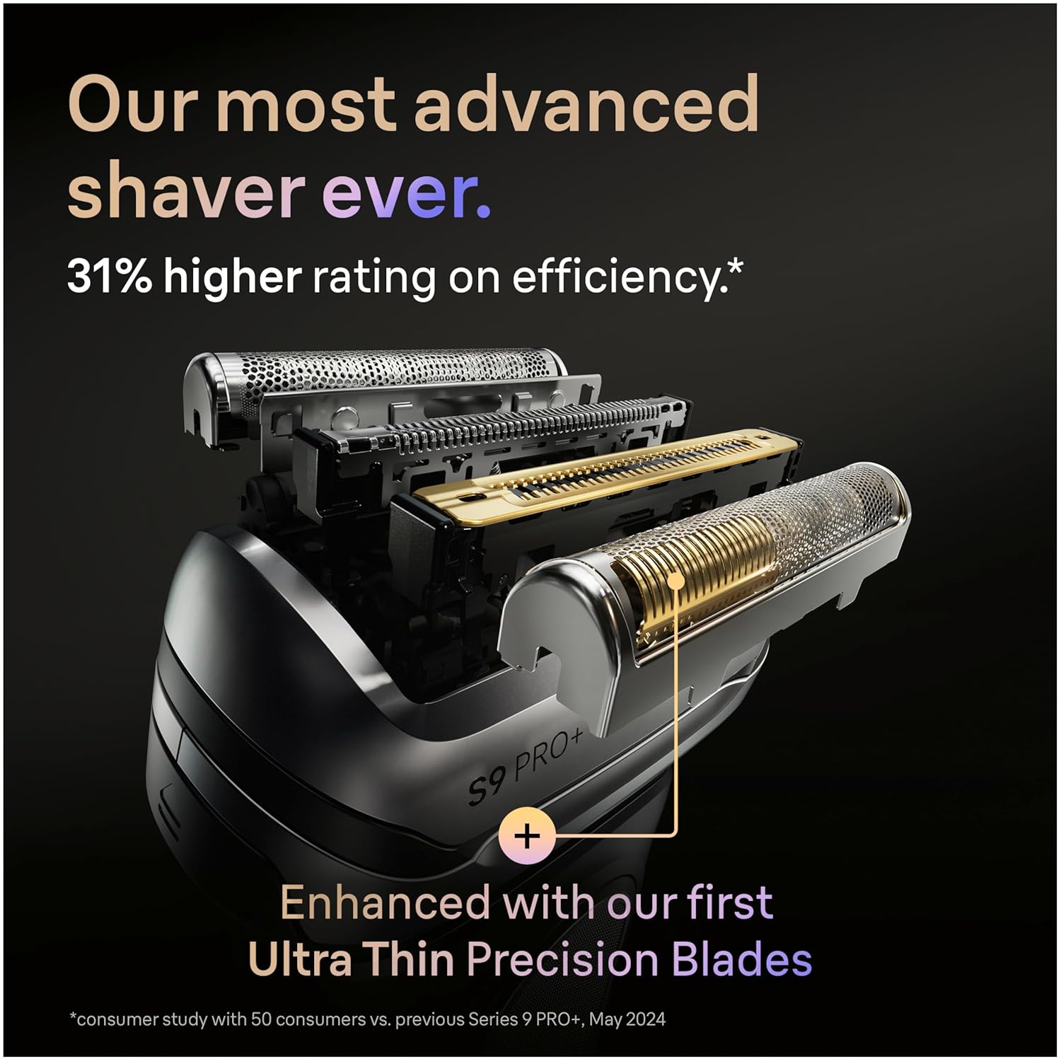 Braun Electric Razor for Men Series 9 PRO+ Electric Foil Shaver with Precision Trimmer and 6in1 SmartCare Center, Silver, 9667cc