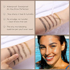 Dual-Ended Microblading Eyebrow Pencil For Women, 2 In 1 Liquid Eyebrow Pencil With Curved Tip And 4D Brow-Fection Microblading Pen, Shaped Fill Hairlike Waterproof Lasting Eyebrows 04 Black Brown