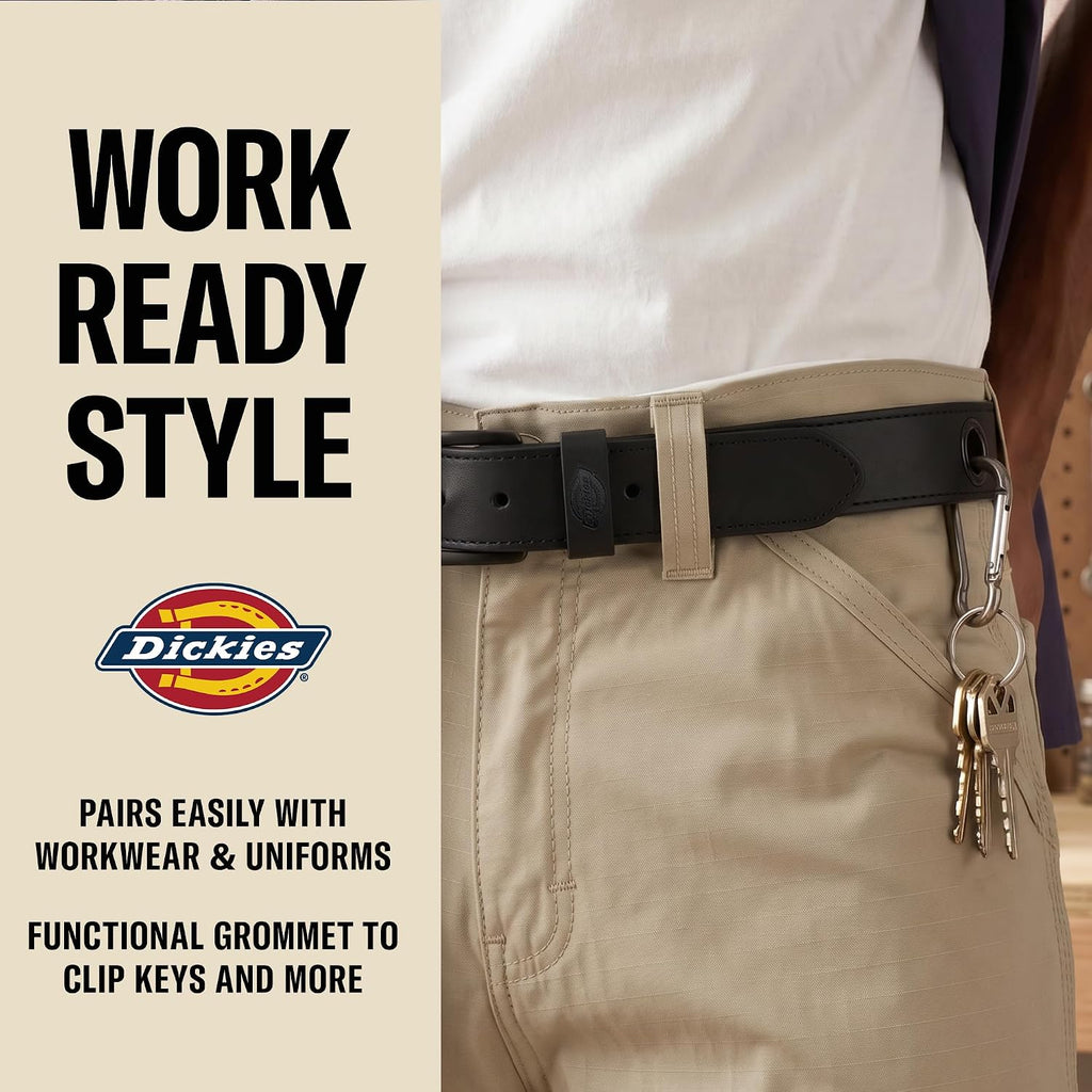 Dickies Mens Genuine Leather Belt – Durable Casual Style, Regular & Big And Tall Sizes