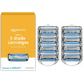 Amazon Basics 5-Blade MotionSphere Razor Blade Refills for Men's Shave, with Dual Lubrication and Precision Beard Trimmer, 8 Cartridges (Fits Amazon Basics Razor Handles only) (Previously Solimo)
