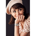 Citizen Eco-Drive Ladies' Mickey Mouse Crystal Watch, Two Tone Gold Stainless Steel, 3-Hand, 36Mm (Model: Fe7044-52W)