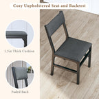 Dining Table Set For 4, Extendable Kitchen Table Cushion Chairs Set Of 4, Rectangle Dining Table With Metal Frame & Mdf Board, Folding For Small Apartment Saving Space, Black
