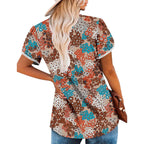 BETTE BOUTIK Womens Summer Tops Corded Short Sleeve Tunic Shirts Pleated Crewneck Corded Tops Blouses S-3XL
