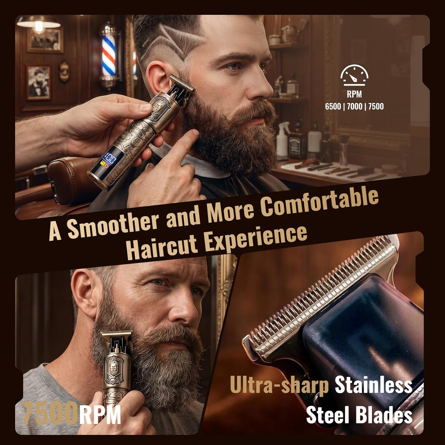 Ufree Foil Shavers Electric Razor for Men, Beard Trimmer Grooming Shaving Kit, Hair Trimmer, Cordless Head Shavers for Bald Men Barber Clippers, Birthday Gifts for Him