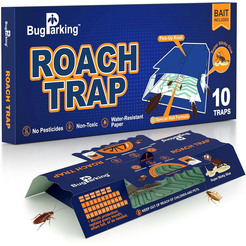 Roach Traps Indoor Sticky Glue Traps For Roaches Cockroach Trap Indoor Home Roach Motels Trap (10 Traps)