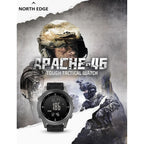North Edge Military Watch For Men Large Face Tactical Survival Digital Wrist Watch With Altimeter, Compass, Barometer, Waterproof, Pedometer For Outdoor Sports & Hiking (Apache)