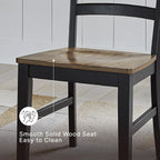 Signature Design By Ashley Wildenauer Dining Chairs Set Of 2, Modern Farmhouse Wood Side Chairs With Solid Wood Frame, Contoured Mango Veneer Seat, Casual Kitchen Seating, Black And Brown