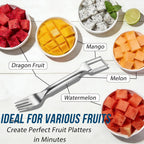 Watermelon Fork Slicer Cutter, 2-In-1 Stainless Steel Watermelon Slicer & Fruit Fork, Summer Kitchen Gadget For Bbq Parties, Camping & Rv Adventures