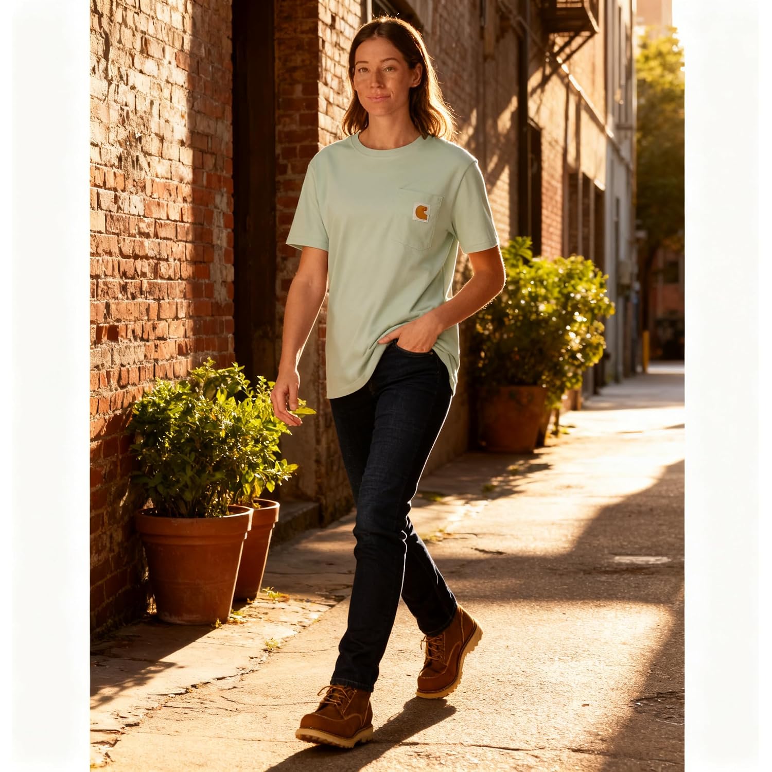 Carhartt Women'S Iconic Wk87 Pocket T-Shirt