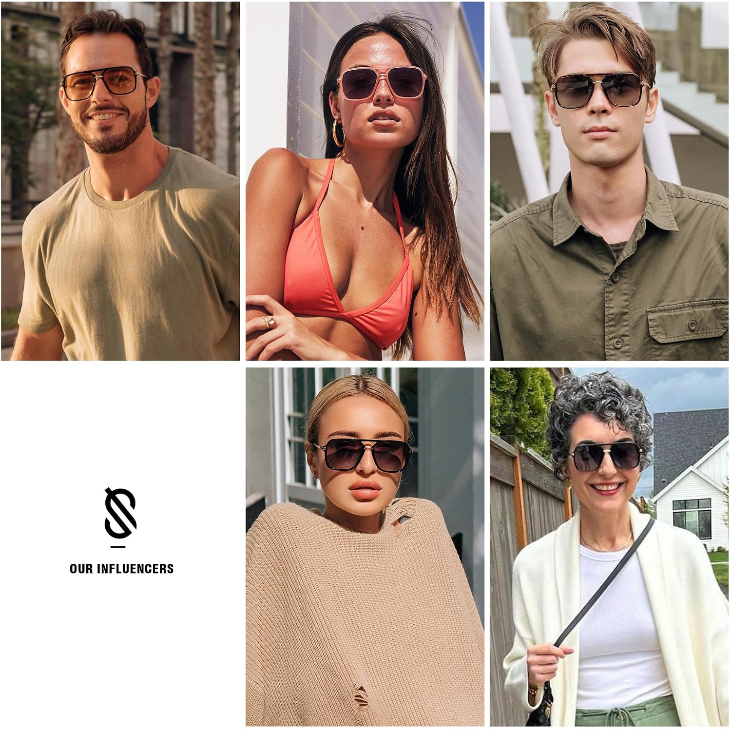 Sojos Aviator Sunglasses For Women & Men, Square, Designer, Polarized, Double Bridge Pilot,90S Retro Shades Sj2229