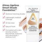 Almay Anti-Aging Foundation, Smart Shade Face Makeup with Hyaluronic Acid, Niacinamide, Vitamin C & E, Hypoallergenic-Fragrance Free, 700 Spice, 1 Fl Oz (Pack of 1)